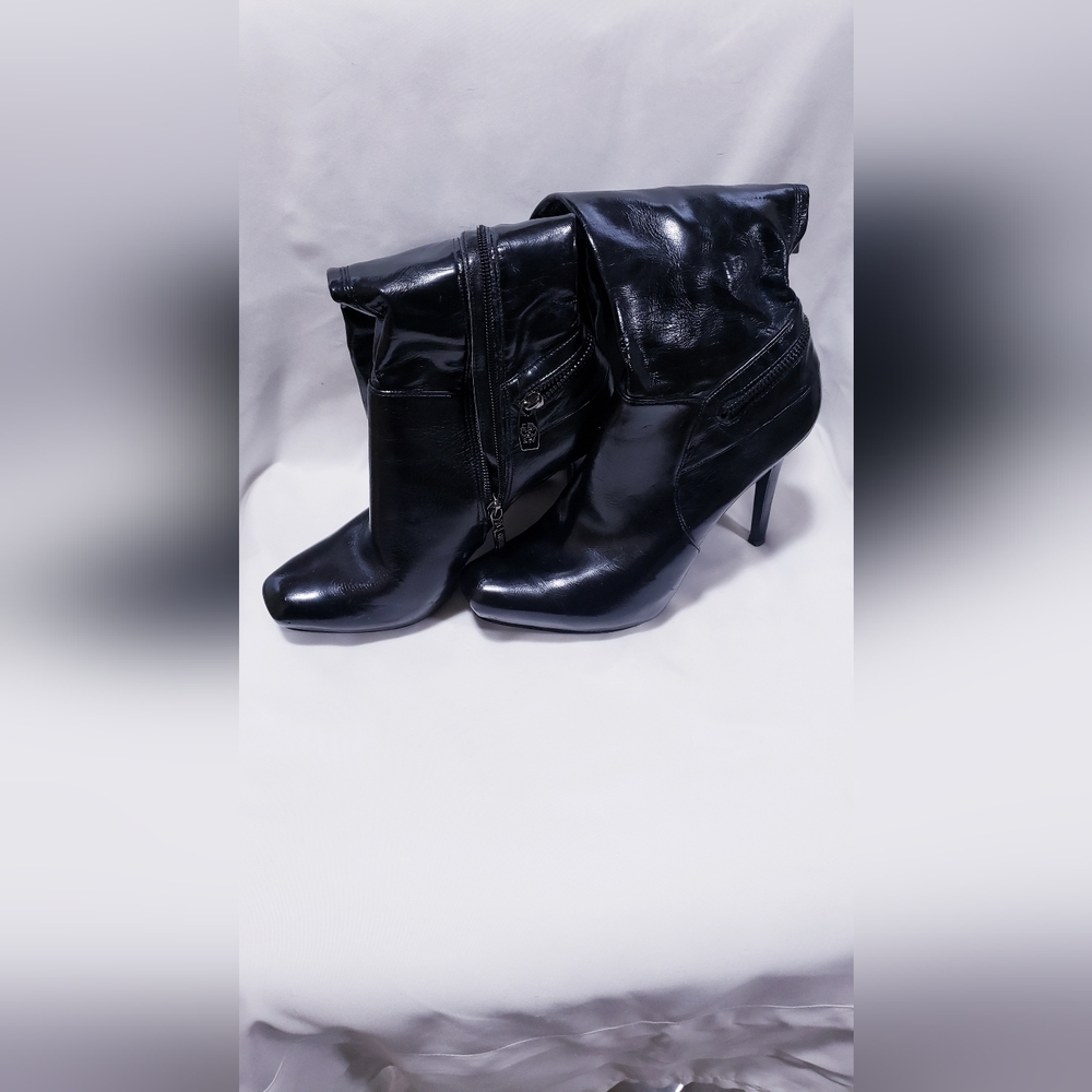 Women black kneehigh Boots with high heels
